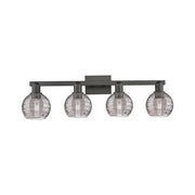 Innovations Athens Deco Swirl 4Lt 36" Bath, Black/Smoke - 716-4W-BK-G1213-6SM