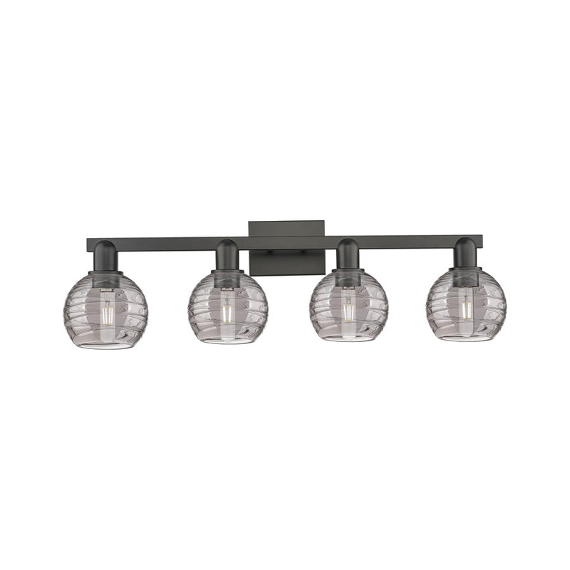 Innovations Athens Deco Swirl 4Lt 36" Bath, Black/Smoke - 716-4W-BK-G1213-6SM