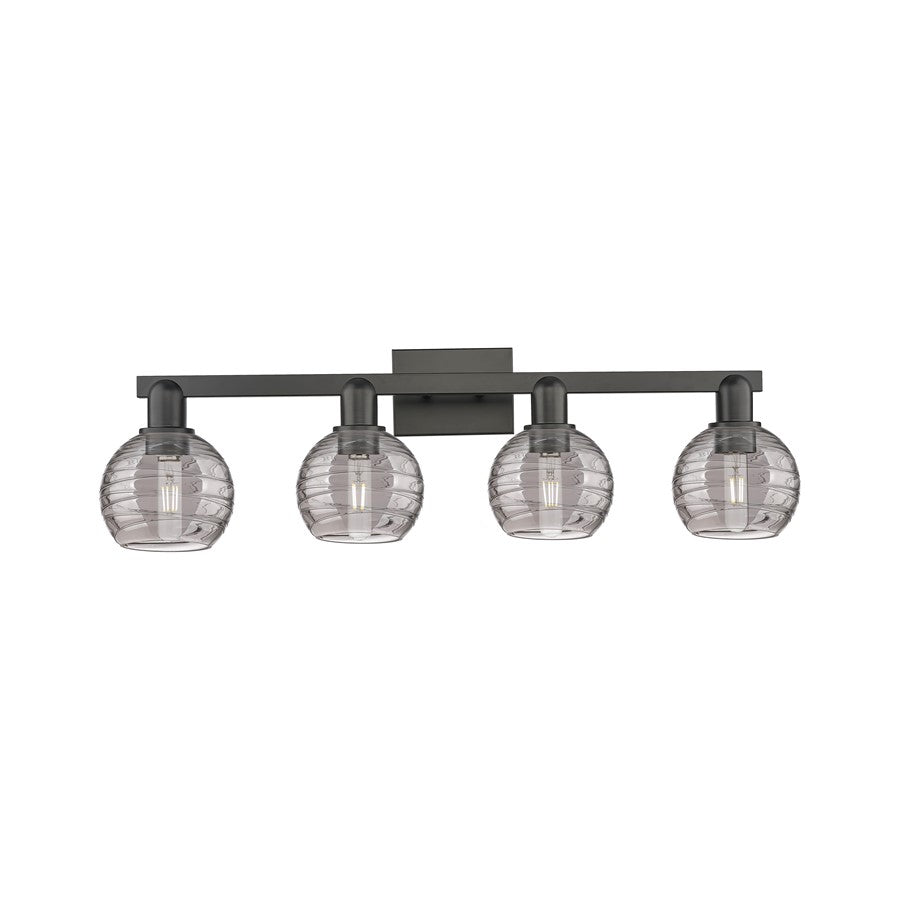 Innovations Athens Deco Swirl 4Lt 36" Bath, Black/Smoke - 716-4W-BK-G1213-6SM
