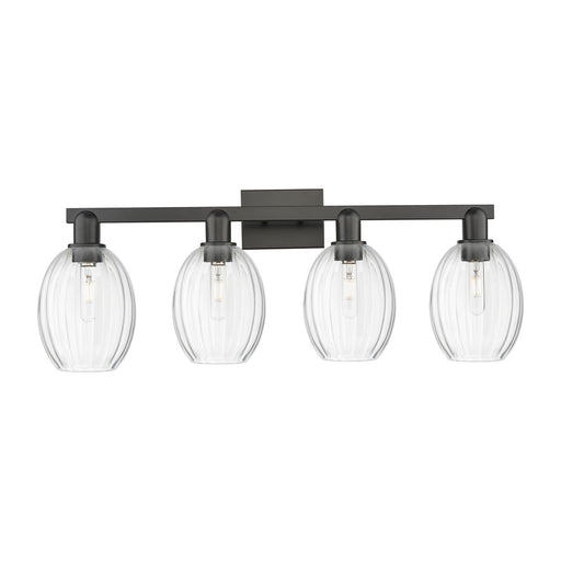 Innovations Preston 4Lt 36" Bell Bath Light, Black/Clear