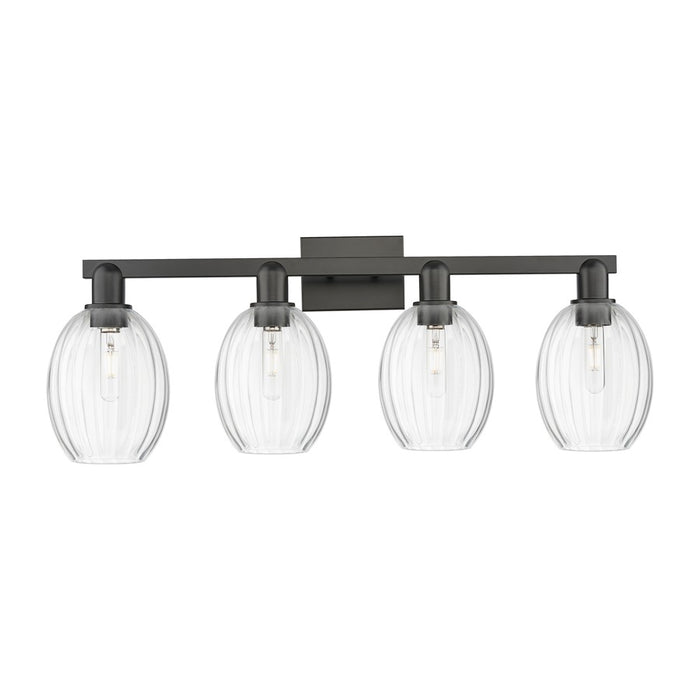 Innovations Preston 4Lt 36" Bell Bath Light, Black/Clear