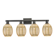Innovations Preston 4Lt 36" Bell Bath Light, Black/Mercury - 716-4W-BK-G459-6ME