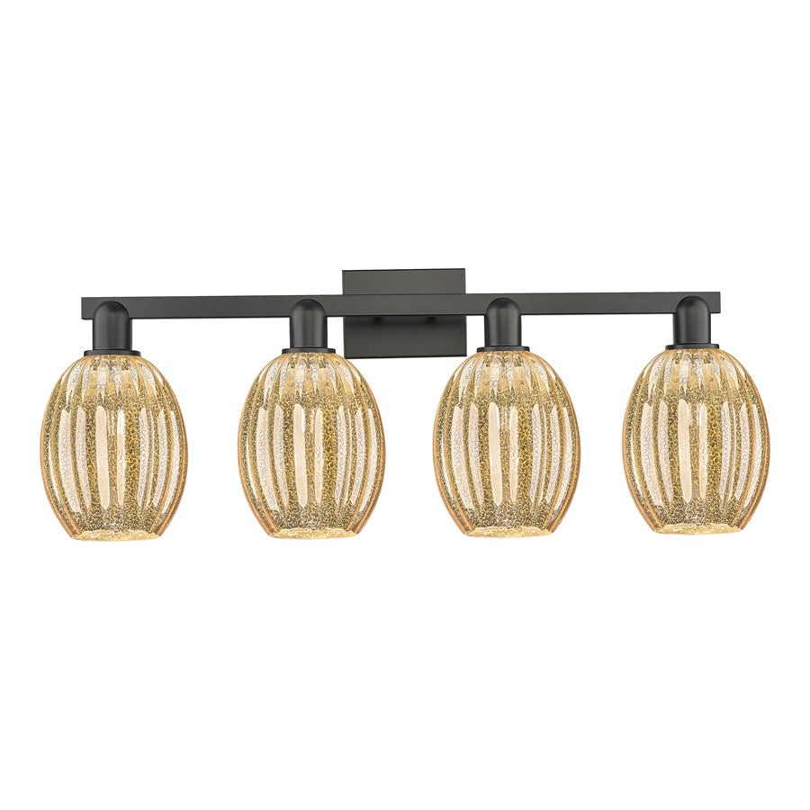 Innovations Preston 4Lt 36" Bell Bath Light, Black/Mercury - 716-4W-BK-G459-6ME