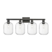 Innovations Preston 4Lt 36" Jar Bath Light, Black/Clear - 716-4W-BK-G460-7CL