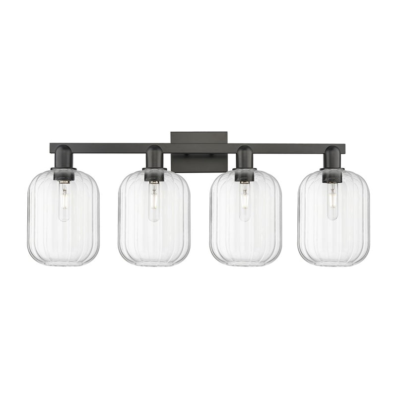Innovations Preston 4Lt 36" Jar Bath Light, Black/Clear