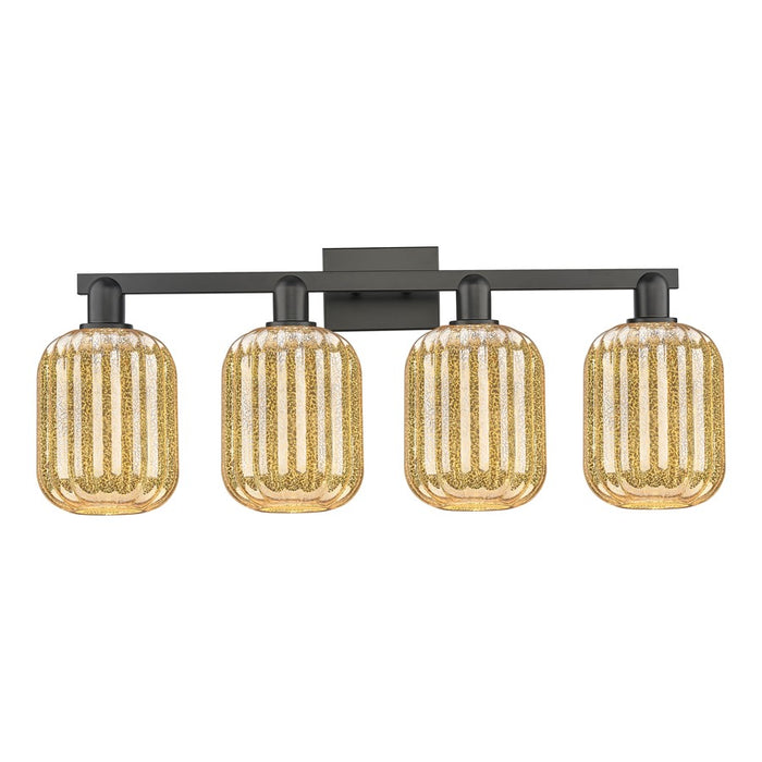 Innovations Preston 4Lt 36" Jar Bath Light, Black/Mercury