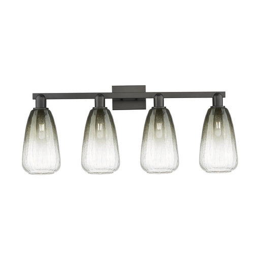 Innovations Brookhaven Almond 33in 4-Light Bath Vanity | Industrial Matte Black Steel and Slate Glass | Bathroom Vanity Light | Model 716-4W-BK-G480-6SL