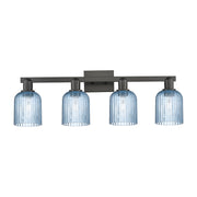 Innovations Bridal Veil 4Lt 32" Bath Light, Black/Blue - 716-4W-BK-G559-5BL