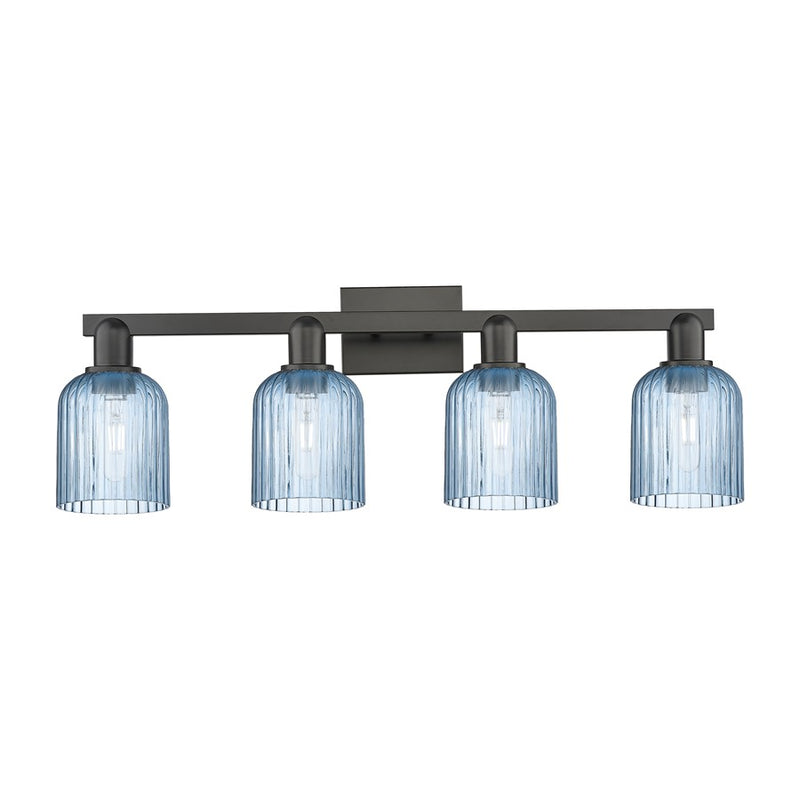 Innovations Bridal Veil 4Lt 32" Bath Light, Black/Blue - 716-4W-BK-G559-5BL
