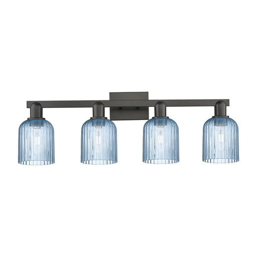 Innovations Bridal Veil 4Lt 32" Bath Light, Black/Blue - 716-4W-BK-G559-5BL