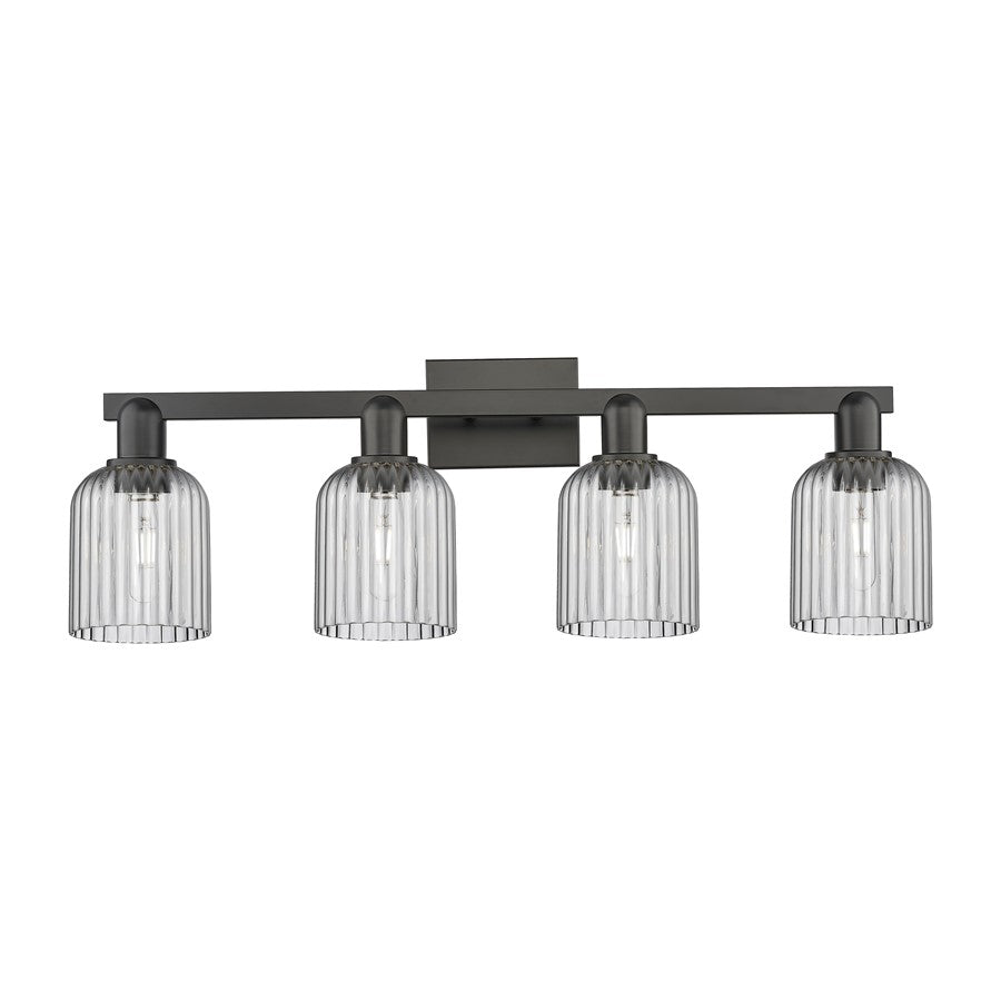 Innovations Bridal Veil 4Lt 32" Bath Light, Black/Smoke - 716-4W-BK-G559-5SM