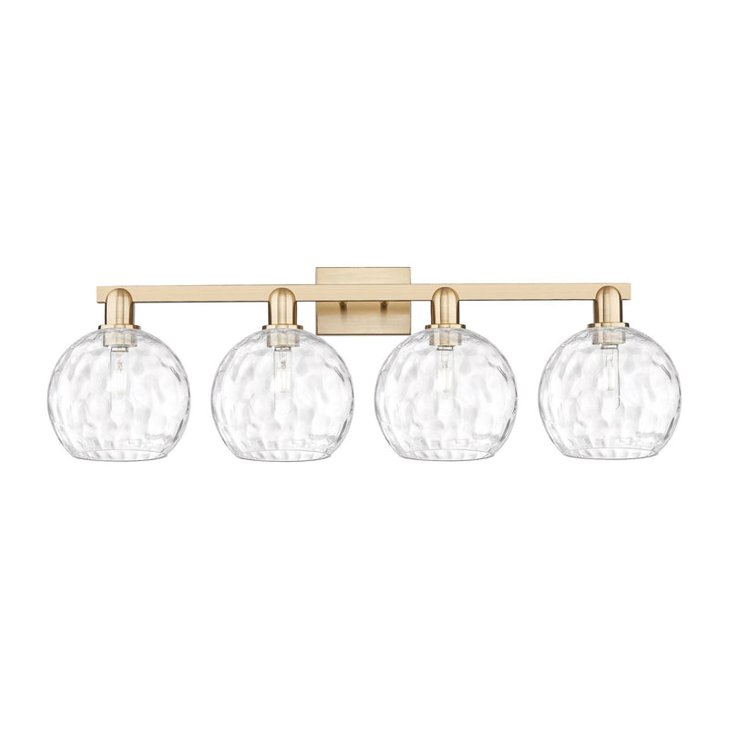 Innovations Athens Water Glass 35in 4-Light Bath Vanity | Industrial Champagne Bronze and Clear Glass | Bathroom Vanity Light | Model 716-4W-CB-G1215-8