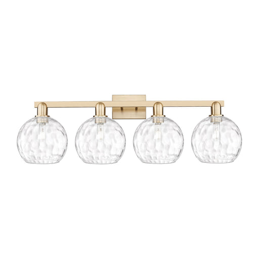 Innovations Athens Water Glass 35in 4-Light Bath Vanity | Industrial Champagne Bronze and Clear Glass | Bathroom Vanity Light | Model 716-4W-CB-G1215-8