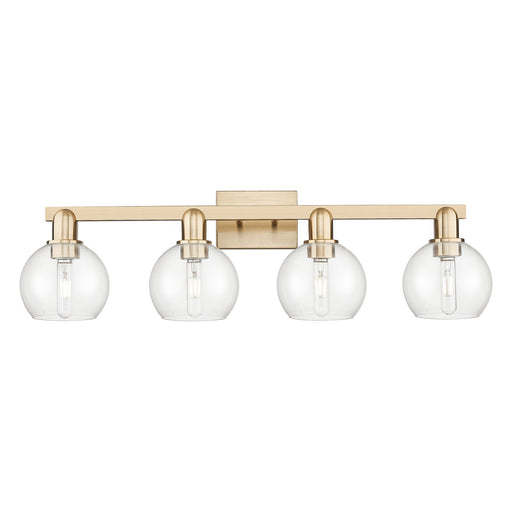 Innovations Athens 33in 4-Light Bath Vanity Light | Industrial Champagne Bronze Steel and Clear Glass | Bathroom Vanity & Powder | Model 716-4W-CB-G122-6
