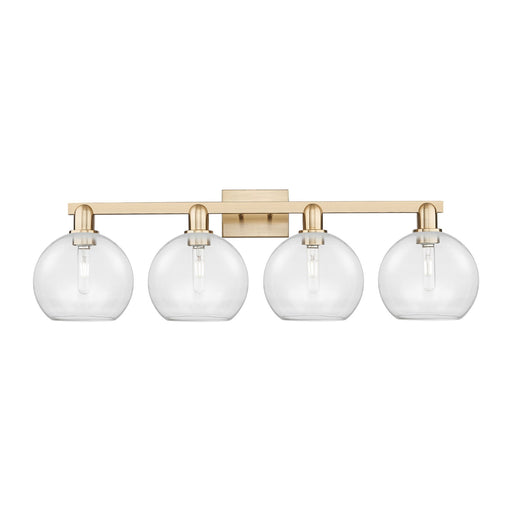 Innovations Athens 35in 4-Light Bath Vanity Light | Industrial Champagne Bronze Steel and Clear Glass | Bathroom Vanity & Powder | Model 716-4W-CB-G122-8