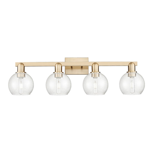 Innovations Athens 33in 4-Light Bath Vanity Light | Industrial Champagne Bronze Steel and Seedy Glass | Bathroom Vanity | Model 716-4W-CB-G124-6