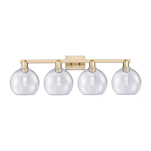 Innovations Athens 35in 4-Light Bathroom Vanity Light | Industrial Champagne Bronze Steel and Seedy Glass | Bathroom Vanity & | Model 716-4W-CB-G124-8