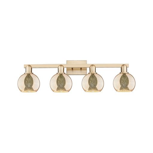 Innovations Athens 33in 4-Light Bath Vanity Light | Industrial Champagne Bronze Steel and Mercury Glass | Bathroom Vanity | Model 716-4W-CB-G128-6