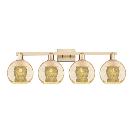 Innovations Athens 35in 4-Light Bath Vanity Light | Industrial Champagne Bronze Steel and Mercury Glass | Bathroom Vanity | Model 716-4W-CB-G128-8