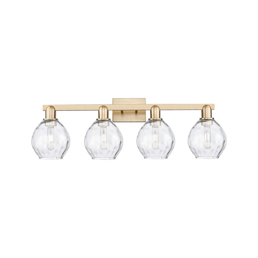 Innovations Waverly 33in 4-Light Bath Vanity Light | Industrial Champagne Bronze Steel and Clear Water Glass | Bathroom Vanity & | Model 716-4W-CB-G362