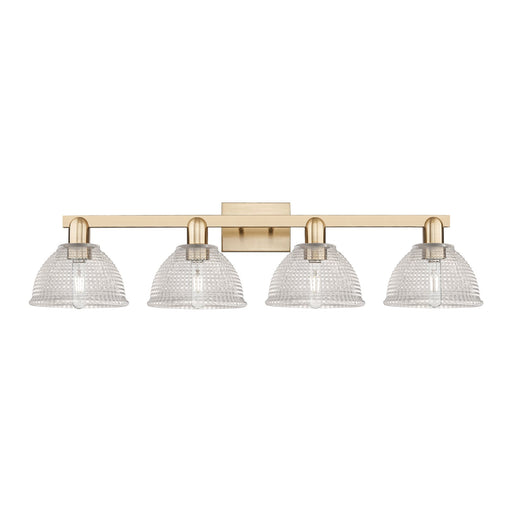 Innovations Arietta 35in 4-Light Bath Vanity Light | Industrial Champagne Bronze Steel and Clear Glass | Bathroom Vanity Light | Model 716-4W-CB-G422