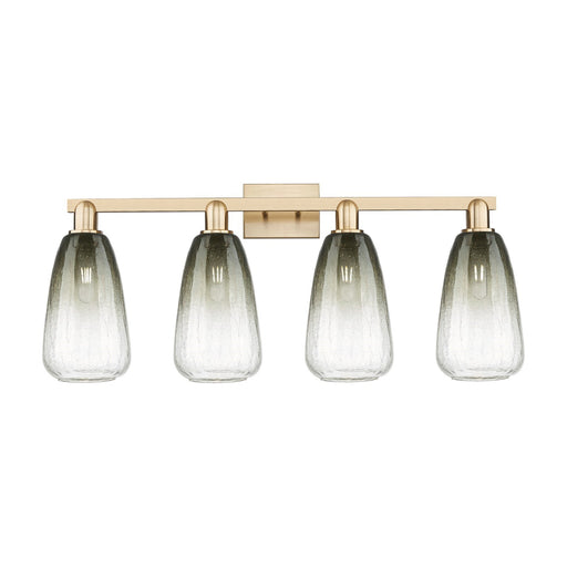 Innovations Brookhaven Almond 33in 4-Light Bath Vanity Light | Industrial Champagne Bronze Steel and Slate Glass | Bathroom | Model 716-4W-CB-G480-6SL