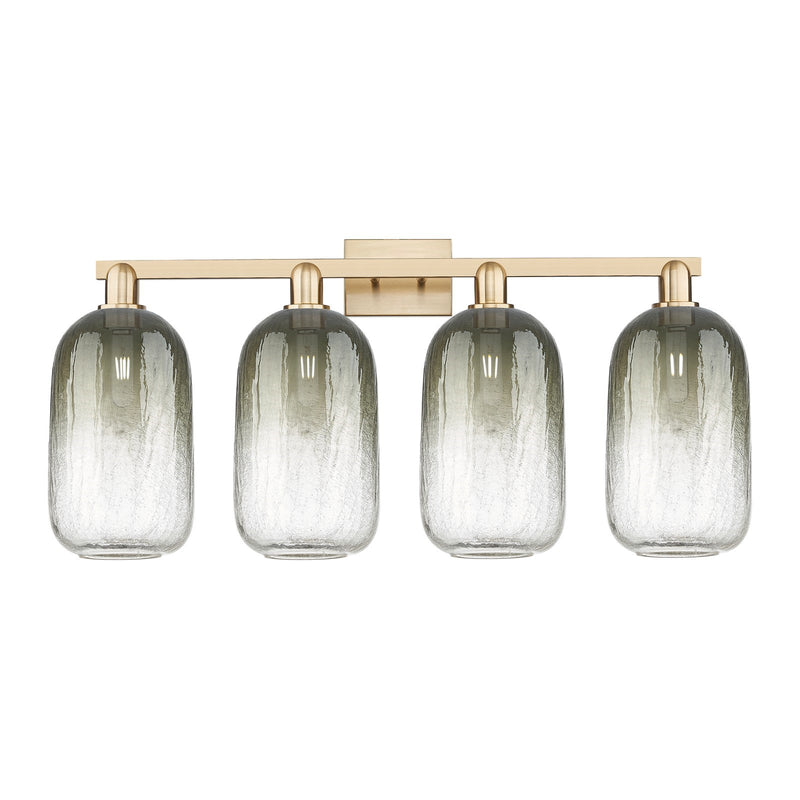 Innovations Brookhaven Cloche 34in 4-Light Bath Vanity | Industrial Champagne Bronze Steel and Slate Glass | Bathroom Vanity | Model 716-4W-CB-G482-7SL