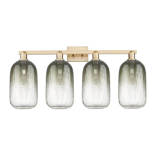 Innovations Brookhaven Cloche 34in 4-Light Bath Vanity | Industrial Champagne Bronze Steel and Slate Glass | Bathroom Vanity | Model 716-4W-CB-G482-7SL