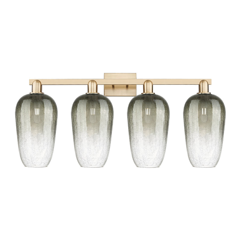 Innovations Brookhaven Flute 34in 4-Light Bath Vanity | Industrial Champagne Bronze Steel and Slate Glass | Bathroom & Powder | Model 716-4W-CB-G484-7SL