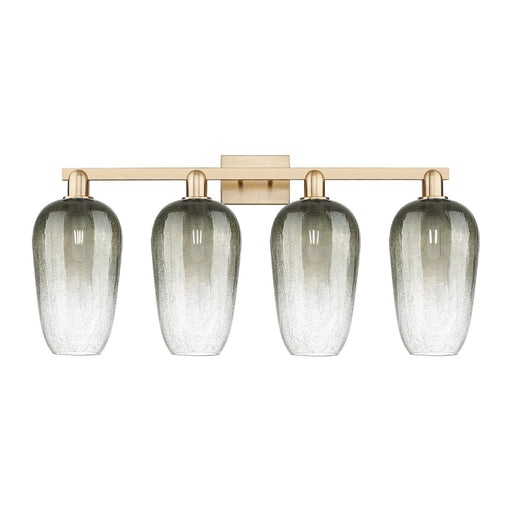 Innovations Brookhaven Flute 34in 4-Light Bath Vanity | Industrial Champagne Bronze Steel and Slate Glass | Bathroom & Powder | Model 716-4W-CB-G484-7SL