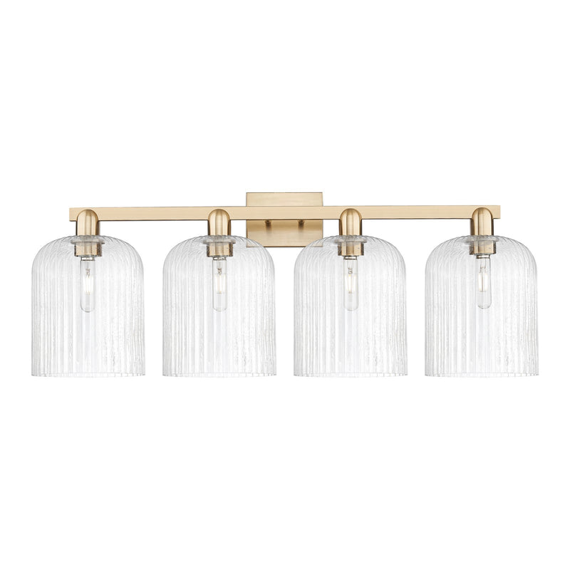 Innovations Bridal Veil 35in 4-Light Bath Vanity Light | Industrial Champagne Bronze Steel and Seedy Ribbed Glass | Bathroom | Model 716-4W-CB-G559-8SDY