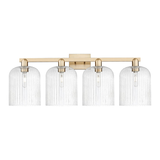 Innovations Bridal Veil 35in 4-Light Bath Vanity Light | Industrial Champagne Bronze Steel and Seedy Ribbed Glass | Bathroom | Model 716-4W-CB-G559-8SDY