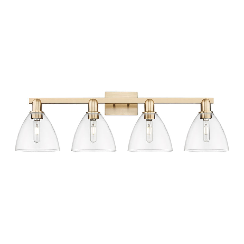 Innovations Bristol 35in 4-Light Bath Vanity Light | Industrial Champagne Bronze Steel and Clear Glass | Bathroom Vanity | Model 716-4W-CB-GBD-752