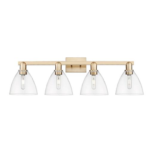 Innovations Bristol 35in 4-Light Bath Vanity Light | Industrial Champagne Bronze Steel and Clear Glass | Bathroom Vanity | Model 716-4W-CB-GBD-752
