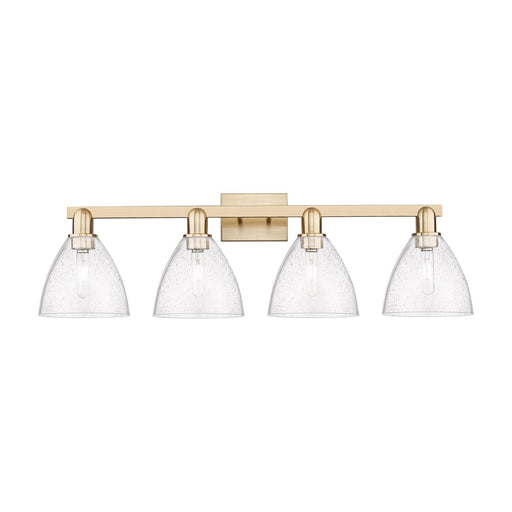 Innovations Bristol 34.5in 4-Light Bath Vanity Light | Industrial Champagne Bronze Steel and Seedy Glass | Bathroom Vanity | Model 716-4W-CB-GBD-754