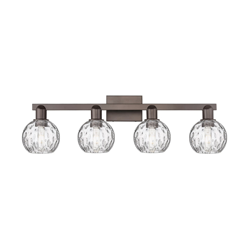 Innovations Athens 33in 4-Light Bath Vanity Light | Industrial Oil Rubbed Bronze and Clear Water Glass | Bathroom Vanity & | Model 716-4W-OB-G1215-6