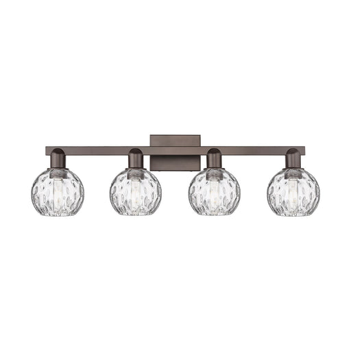 Innovations Athens 33in 4-Light Bath Vanity Light | Industrial Oil Rubbed Bronze and Clear Water Glass | Bathroom Vanity & | Model 716-4W-OB-G1215-6