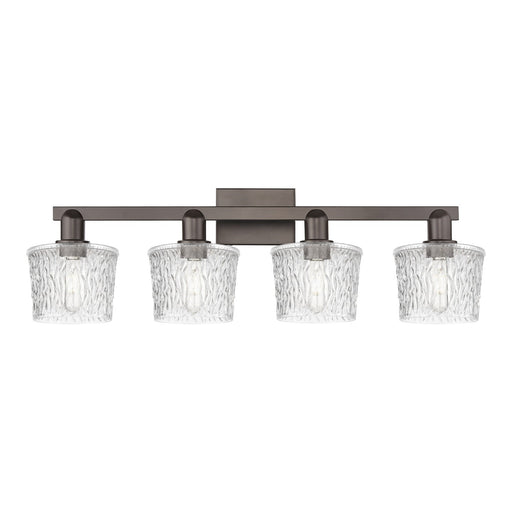 Innovations Niagara 34in 4-Light Bath Vanity Light | Industrial Oil Rubbed Bronze Steel and Clear Glass | Bathroom Vanity | Model 716-4W-OB-G402