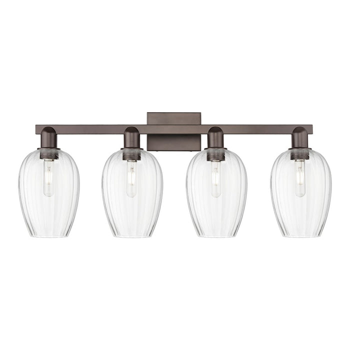 Innovations Preston 4Lt 36" Flute Bath, Oiled Bronze/Clear - 716-4W-OB-G457-6CL