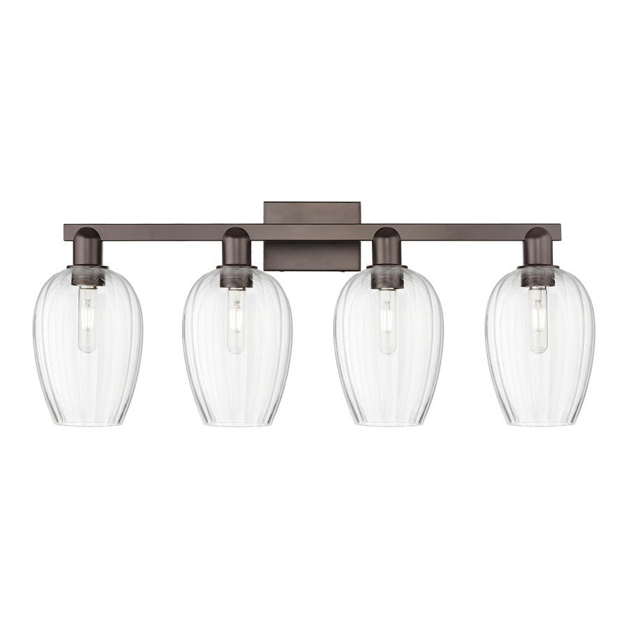 Innovations Preston 4Lt 36" Flute Bath, Oiled Bronze/Clear - 716-4W-OB-G457-6CL