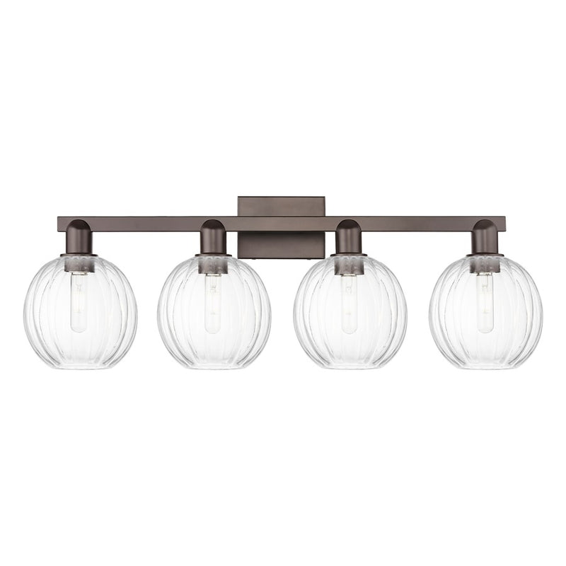 Innovations Preston 4Lt 36" Globe Bath, Oiled Bronze/Clear