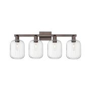 Innovations Preston 4Lt 36" Jar Bath Light, Bronze/Clear - 716-4W-OB-G460-7CL