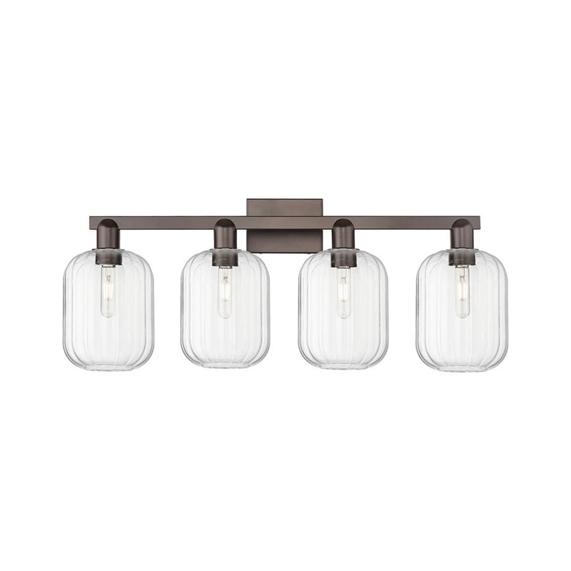 Innovations Preston 4Lt 36" Jar Bath Light, Bronze/Clear - 716-4W-OB-G460-7CL