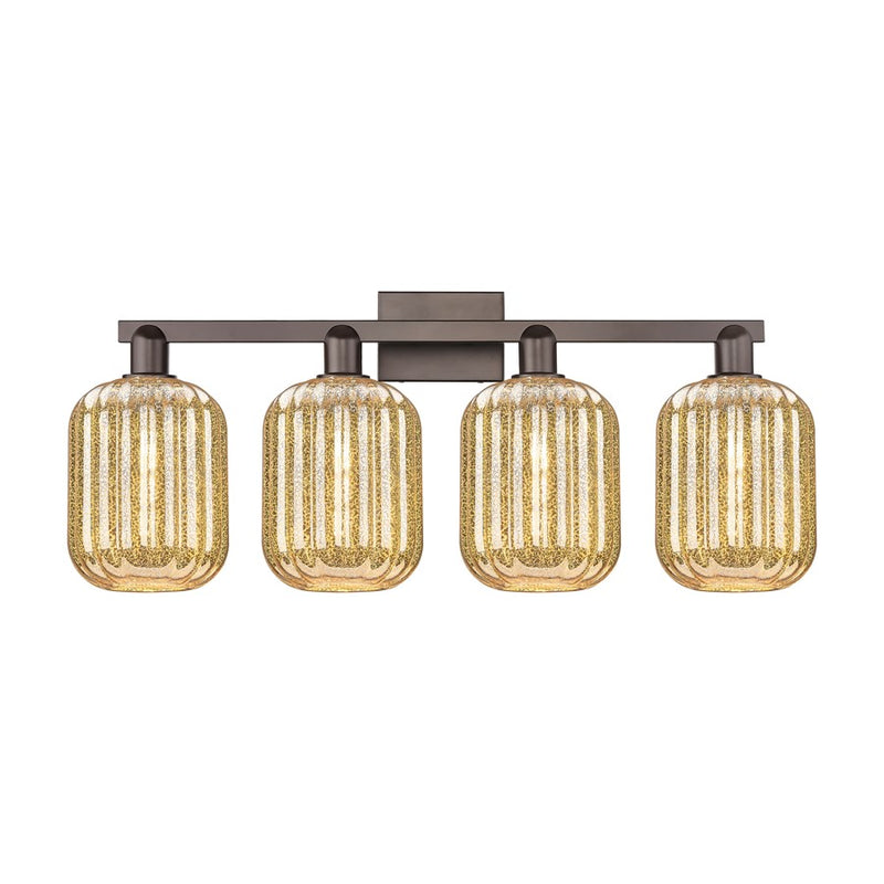 Innovations Preston 4Lt 36" Jar Bath, Oiled Bronze/Mercury - 716-4W-OB-G460-7ME