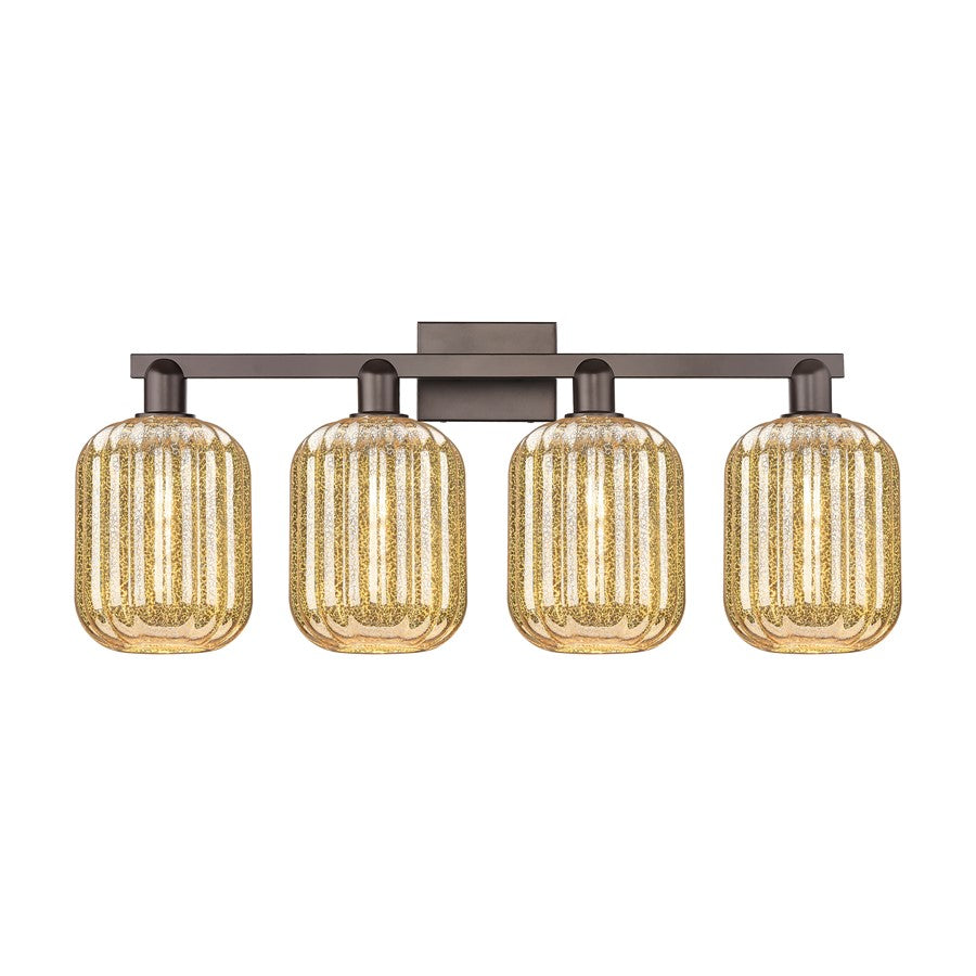 Innovations Preston 4Lt 36" Jar Bath, Oiled Bronze/Mercury - 716-4W-OB-G460-7ME