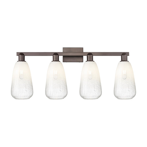 Innovations Brookhaven Almond 33in 4-Light Bath Vanity Light | Industrial Oil Rubbed Bronze Steel and Opal Glass | Bathroom | Model 716-4W-OB-G480-6OP
