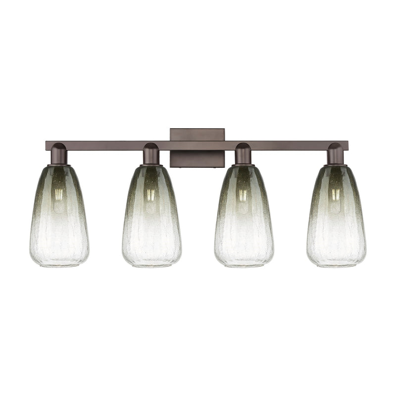 Innovations Brookhaven Almond 33in 4-Light Bath Vanity Light | Industrial Oil Rubbed Bronze and Slate Glass | Bathroom Vanity | Model 716-4W-OB-G480-6SL