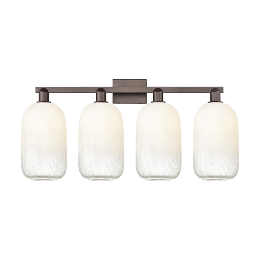 Innovations Brookhaven Cloche 34in 4-Light Bath Vanity | Industrial Oil Rubbed Bronze Steel and Opal Glass | Bathroom & Powder | Model 716-4W-OB-G482-7OP