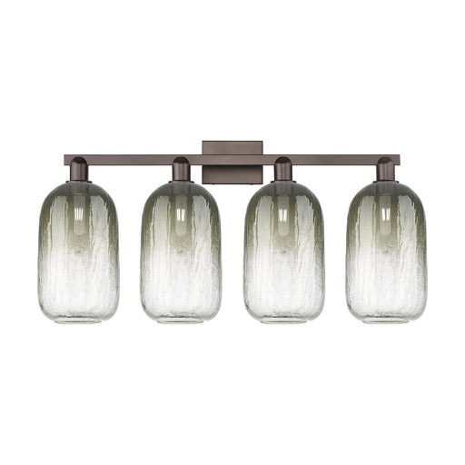 Innovations Brookhaven Cloche 34in 4-Light Bath Vanity Light | Industrial Oil Rubbed Bronze Steel and Slate Glass | Bathroom | Model 716-4W-OB-G482-7SL