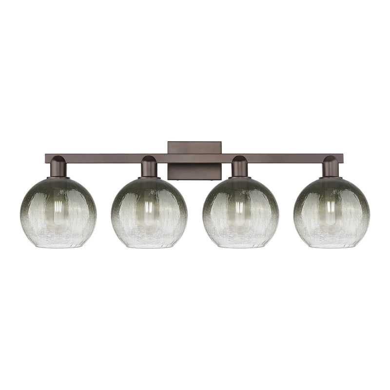 Innovations Brookhaven Globe 35in 4-Light Bath Vanity Light | Industrial Oil Rubbed Bronze and Slate Glass | Bathroom Vanity | Model 716-4W-OB-G483-8SL